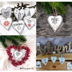 Stickserie ITH - Anhänger Weihnachtsherzen